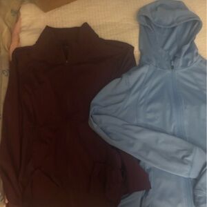 Set of zip up sportswear jackets x2